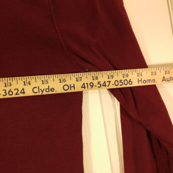 Polo Ralph Lauren thermal tshirt mens M Medium maroon red waffle knit long sl - Picture 4 of 7
